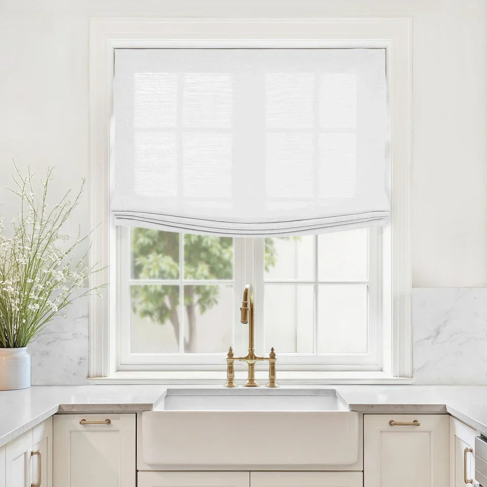 roman shades for kitchen window（