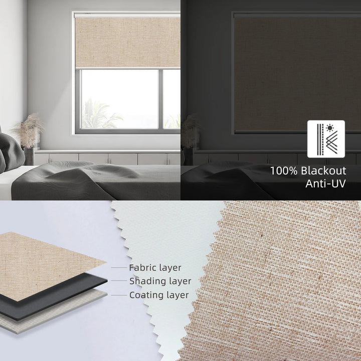 SmartView  Motorized Roller Shades 50% Blackout Linen