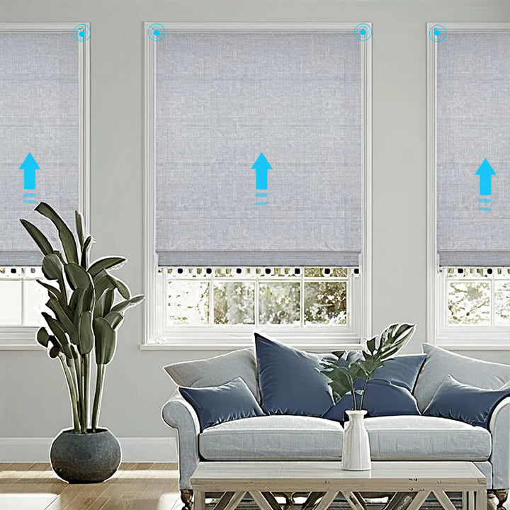 SmartView Motorized Light Filtering Roman Shades 60% Blackout