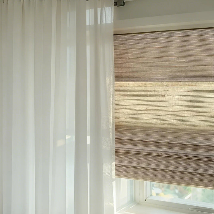 SmartView Cordless Natural Paper Bamboo Woven Shade - Marble White
