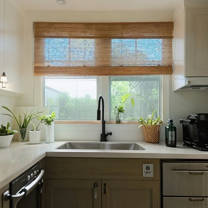 SmartView Cordless Natural Jute Bamboo Woven Shade - Bark