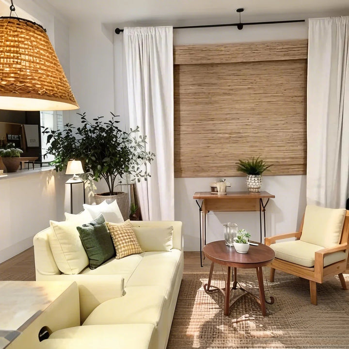 SmartView Cordless Woven Wood Shades 100% Blackout