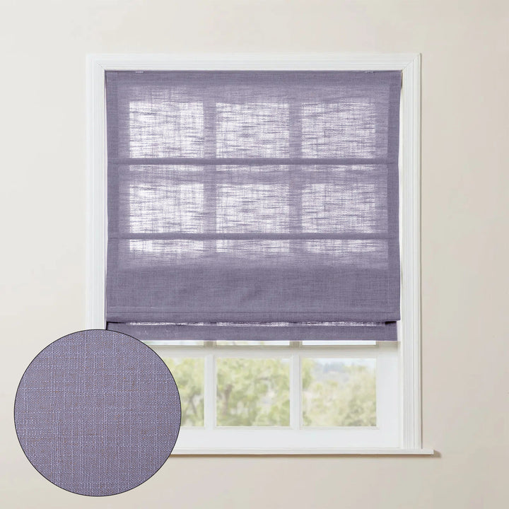 SmartView Linen Blend Roman Shade Cordless - Wooden Headrail
