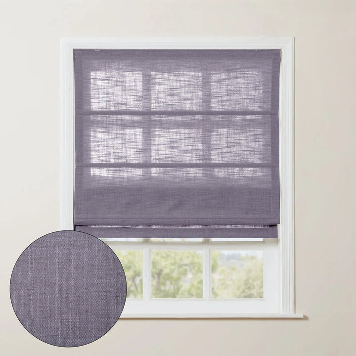 SmartView Linen Blend Roman Shade Cordless - Wooden Headrail