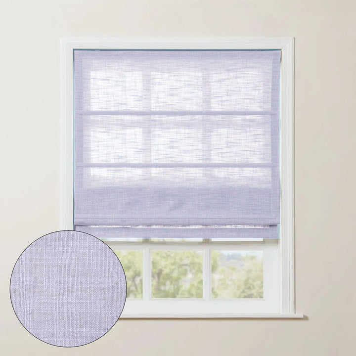 SmartView Linen Blend Roman Shade Cordless - Wooden Headrail