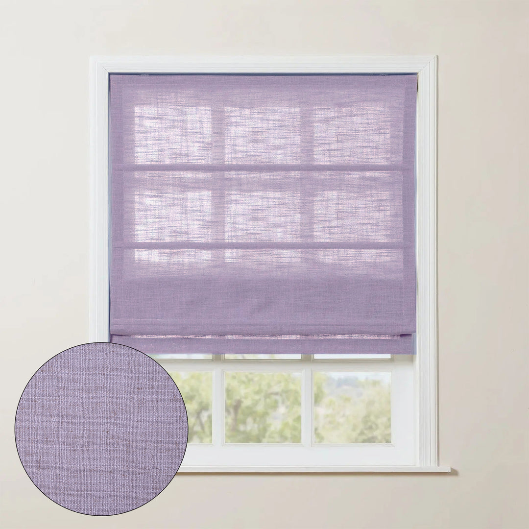 SmartView Linen Blend Roman Shade Cordless - Wooden Headrail