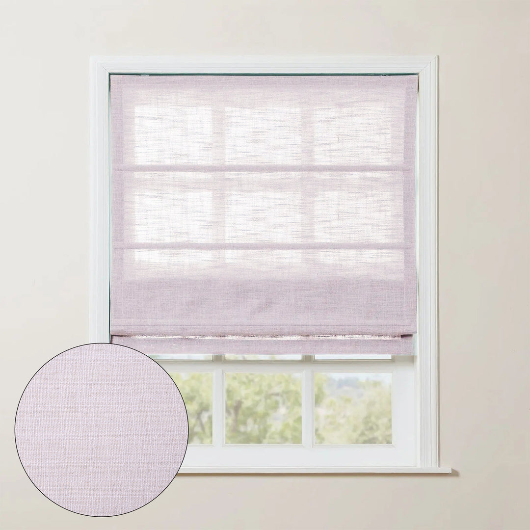 SmartView Linen Blend Roman Shade Cordless - Wooden Headrail