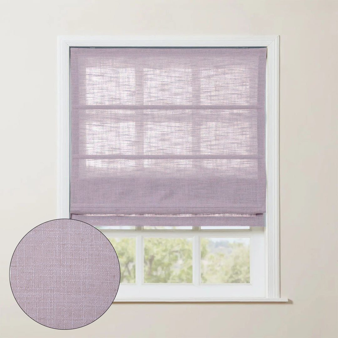 SmartView Linen Blend Roman Shade Cordless - Wooden Headrail