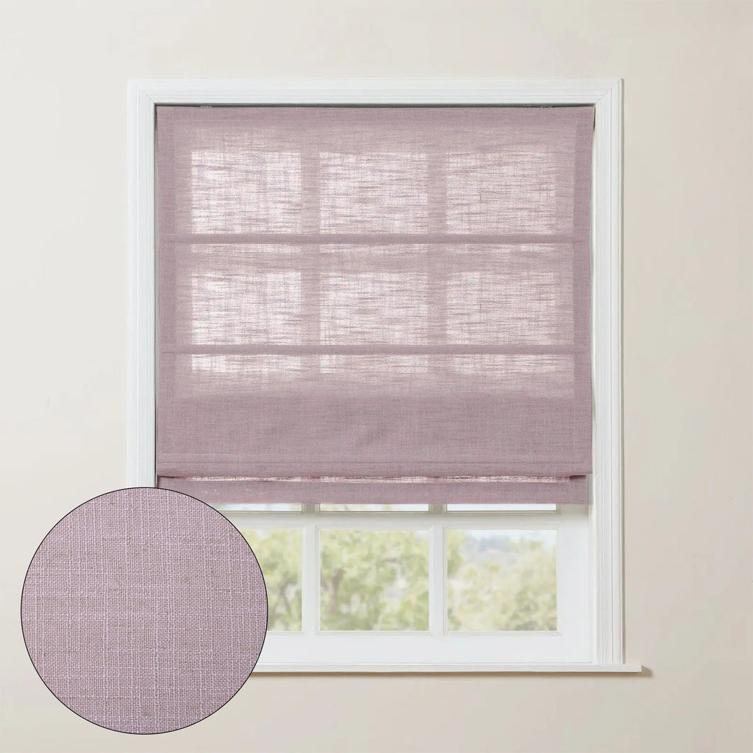 SmartView Linen Blend Roman Shade Cordless - Wooden Headrail