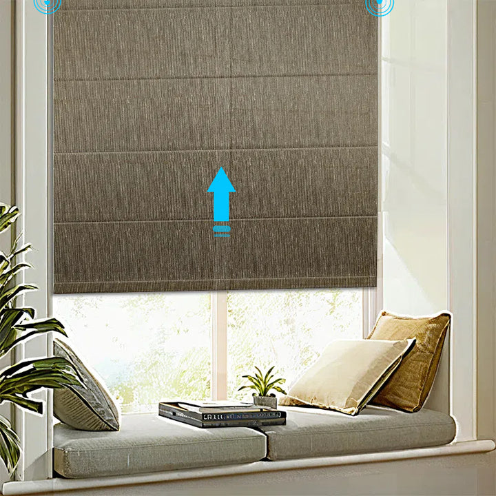 SmartView Motorized Light Filtering Roman Shades 60% Blackout