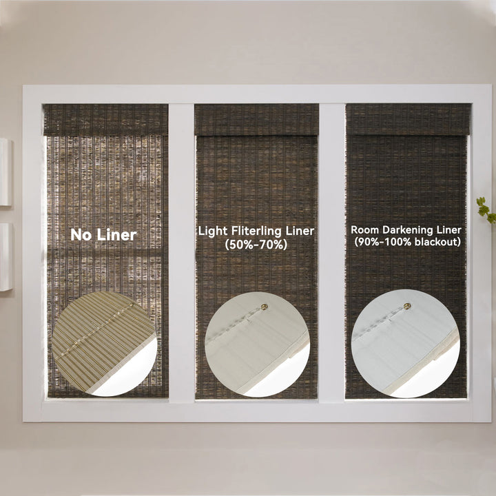 SmartView Cordless Woven Wood Shades 100% Blackout