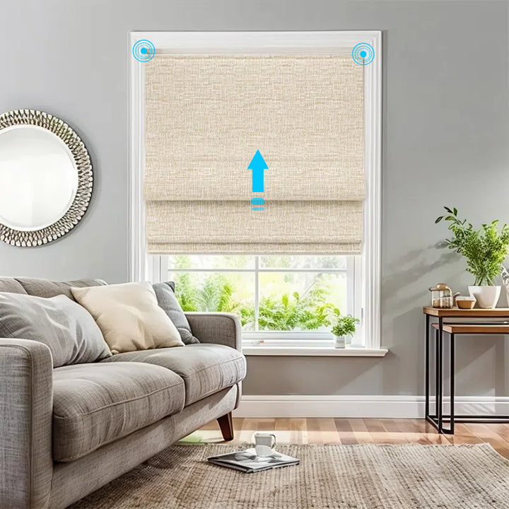 SmartWings Motorized Roman Shades 100% Blackout
