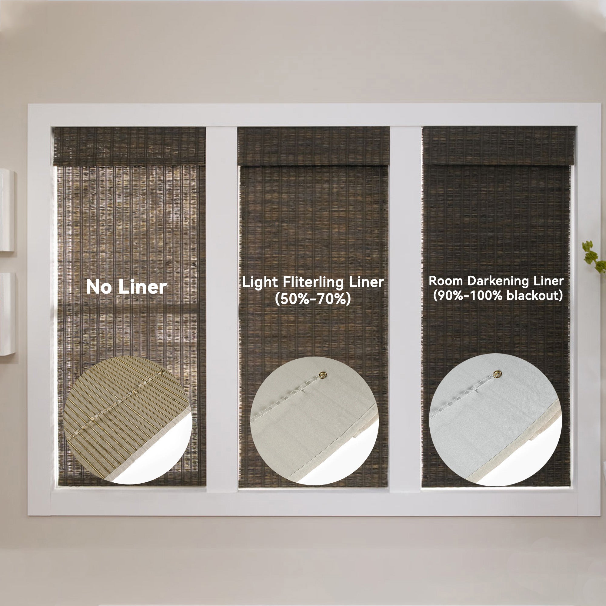 Motorized Natural Woven Bamboo Shade - Mist White SmartView