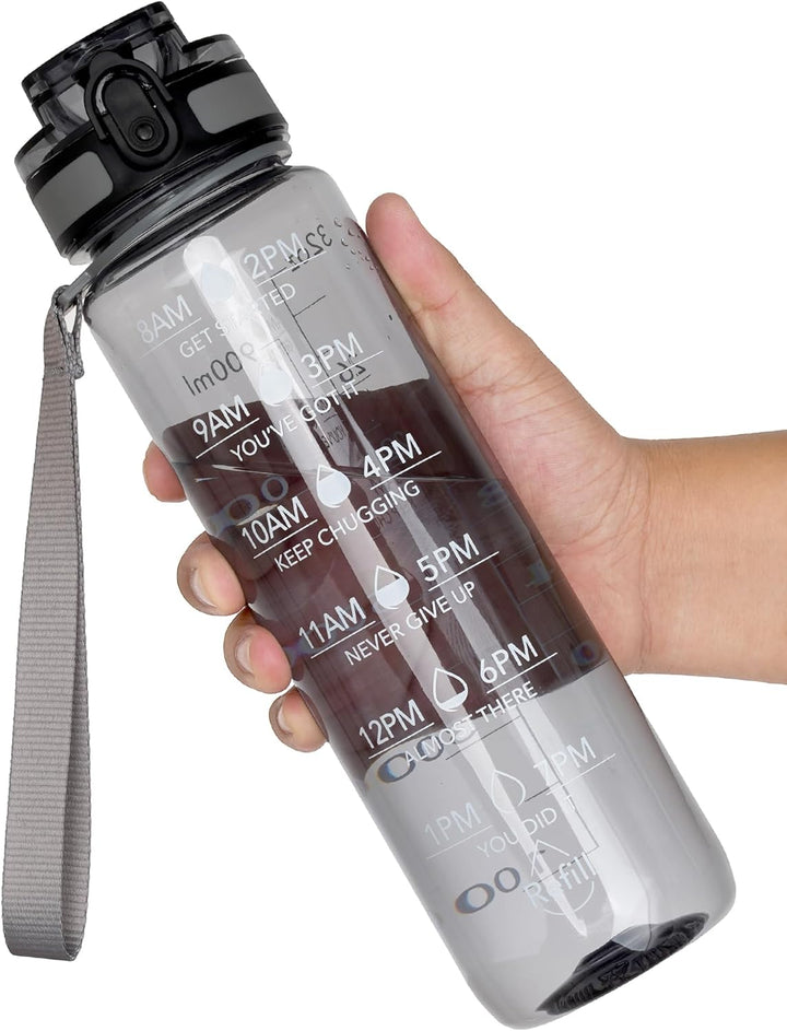 OLDLEY Water Bottle, 32oz Motivational Sports Water Bottle with Time Marker