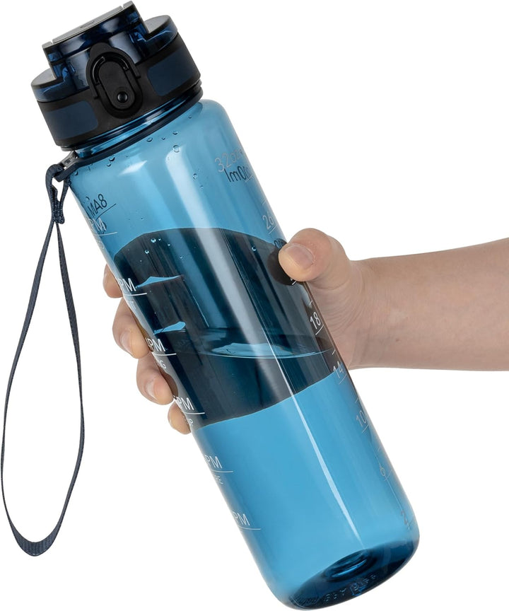 OLDLEY Water Bottle, 32oz Motivational Sports Water Bottle with Time Marker