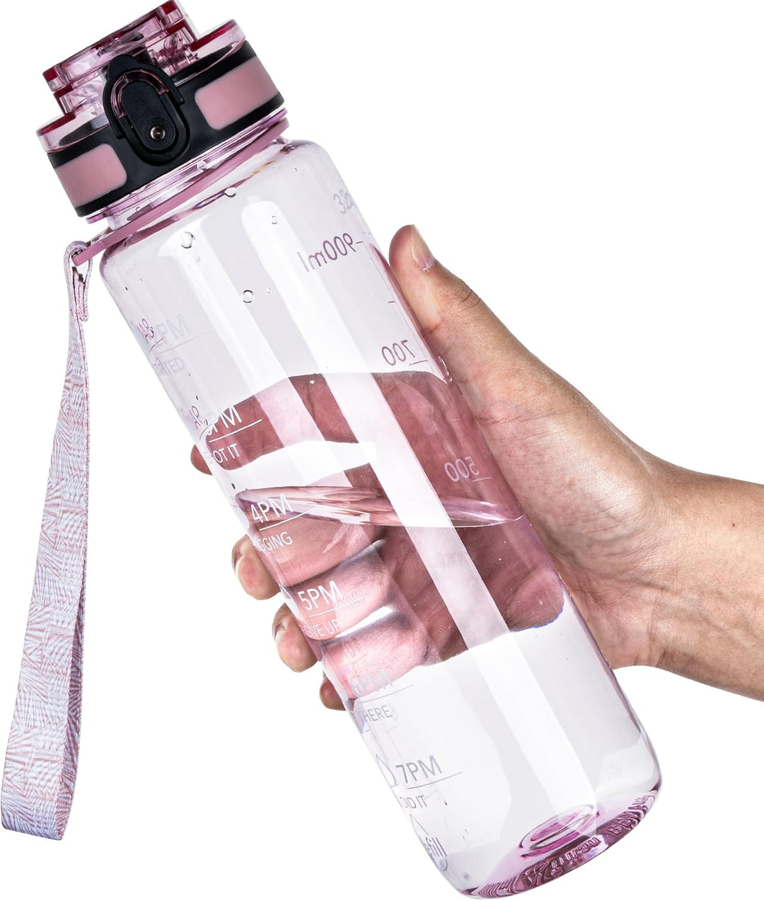 OLDLEY Water Bottle, 32oz Motivational Sports Water Bottle with Time Marker