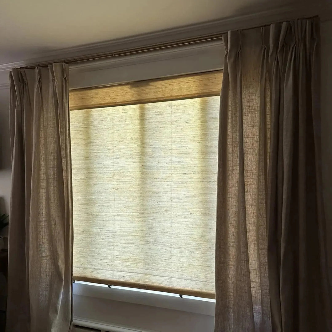 SmartView Cordless Natural Ramie Bamboo Woven Shade - Cashew