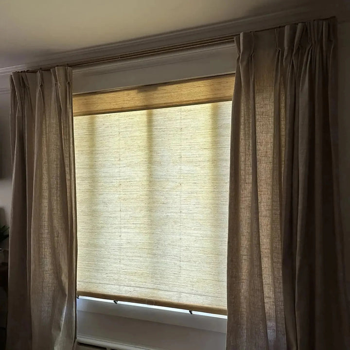 SmartView Cordless Natural Ramie Bamboo Woven Shade - Cashew