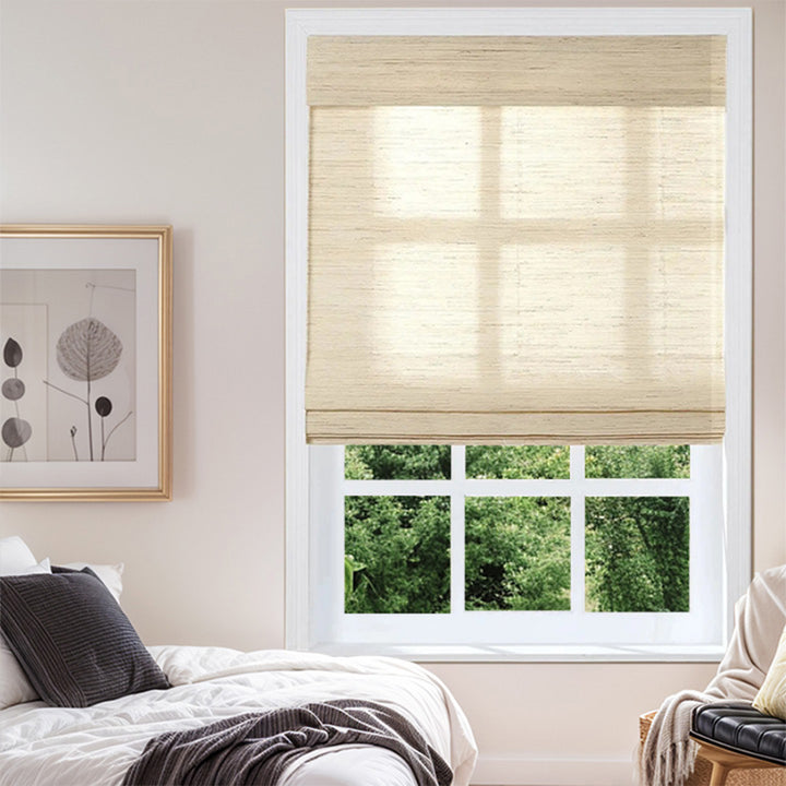 SmartView Cordless Natural Ramie Bamboo Woven Shade - Cashew