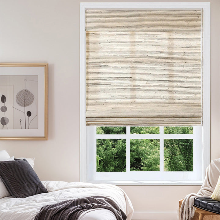 SmartView Cordless Natural Ramie Bamboo Woven Shade - Beige Brown