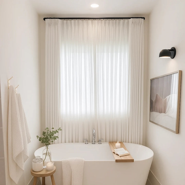 Smartview Adjustable Double Curtain Rod with Rings