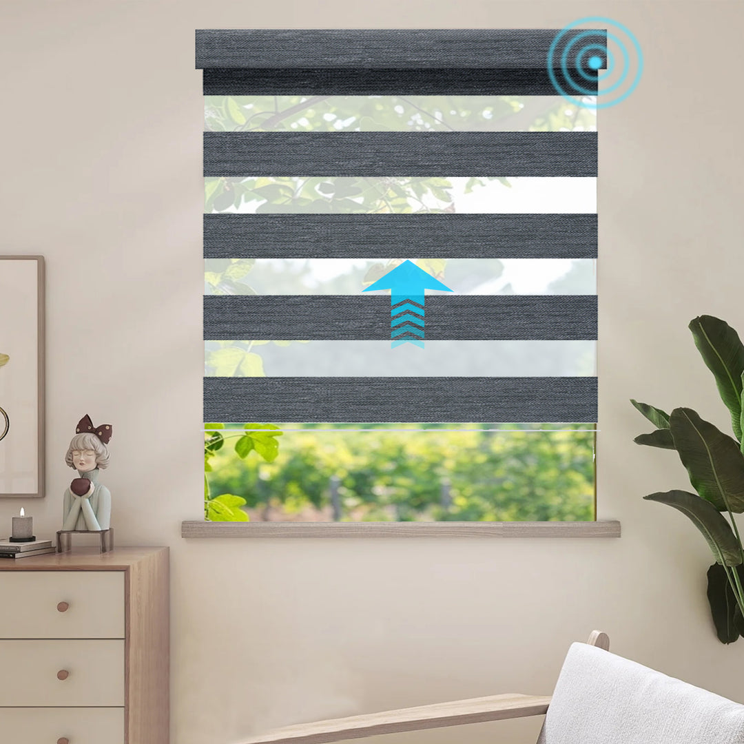 SmartView Zebra Shades 85% Blackout 75mm ingrid