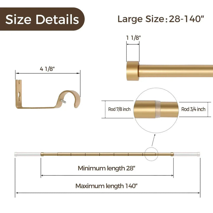 Smartview Adjustable Curtain Rod with Rings