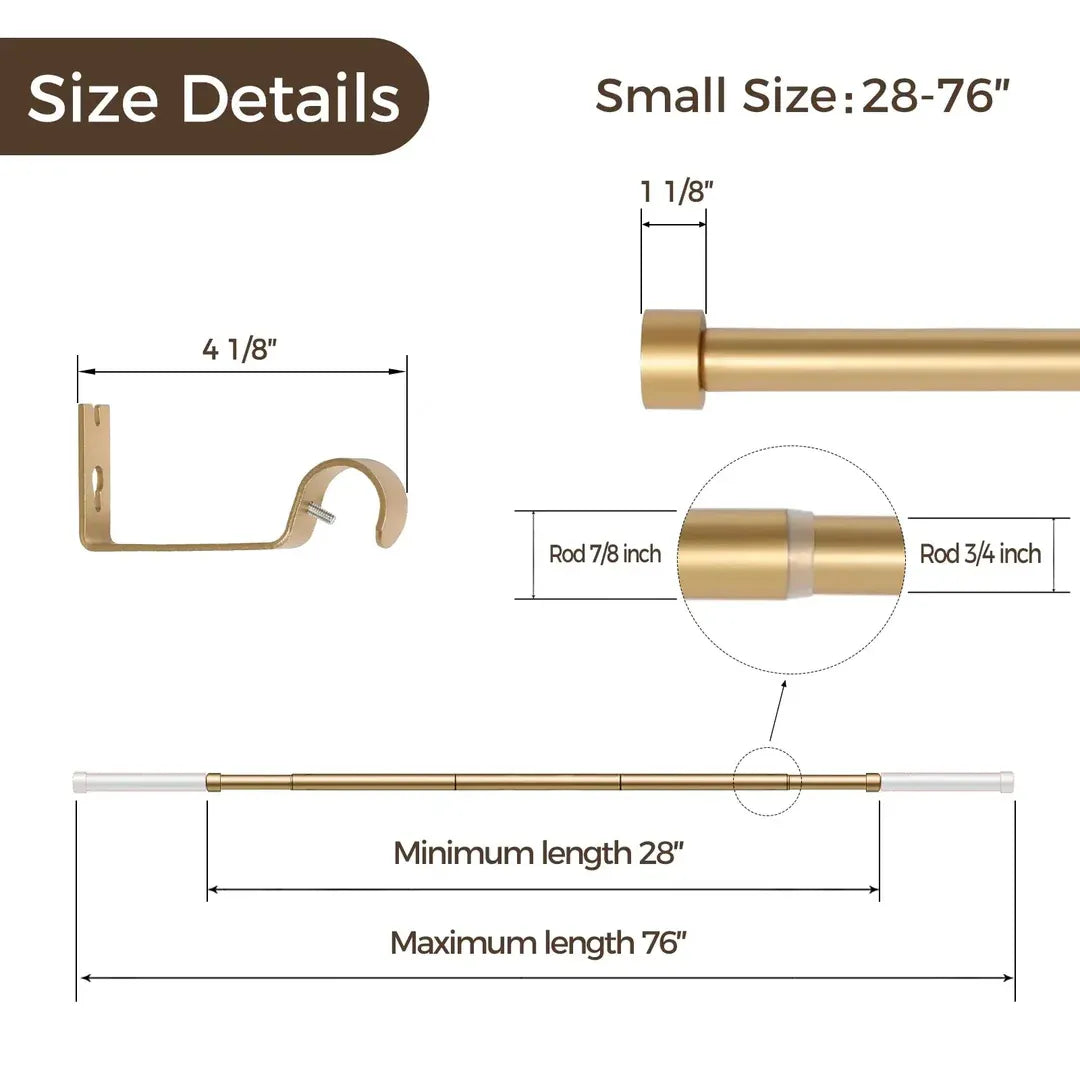 Smartview Adjustable Curtain Rod with Rings