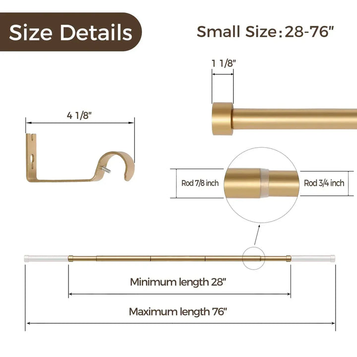 Smartview Adjustable Curtain Rod with Rings
