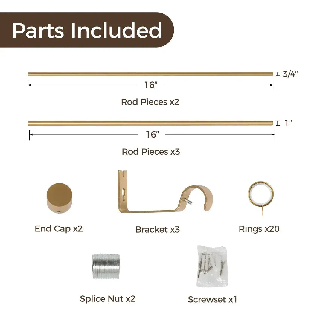 Smartview Adjustable Curtain Rod with Rings