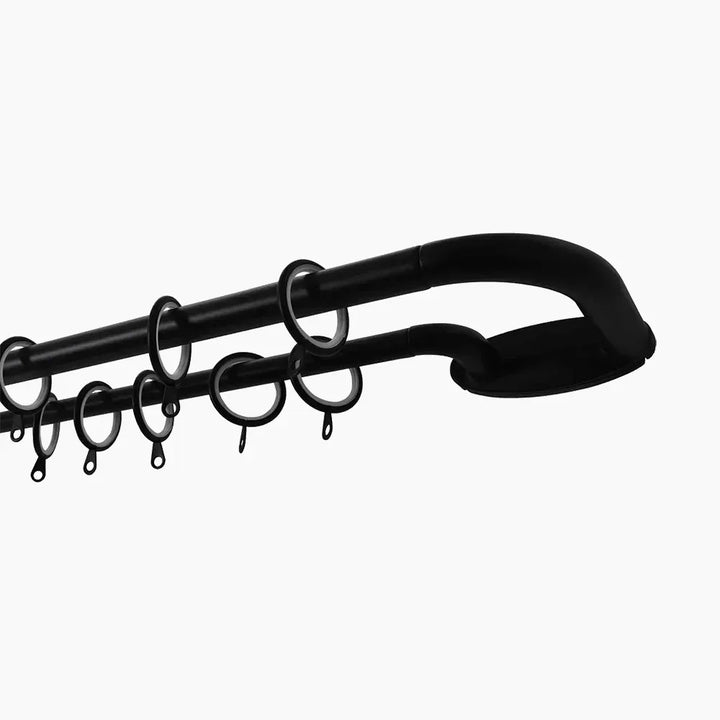 Smartview Adjustable Double Curtain Rod with Rings