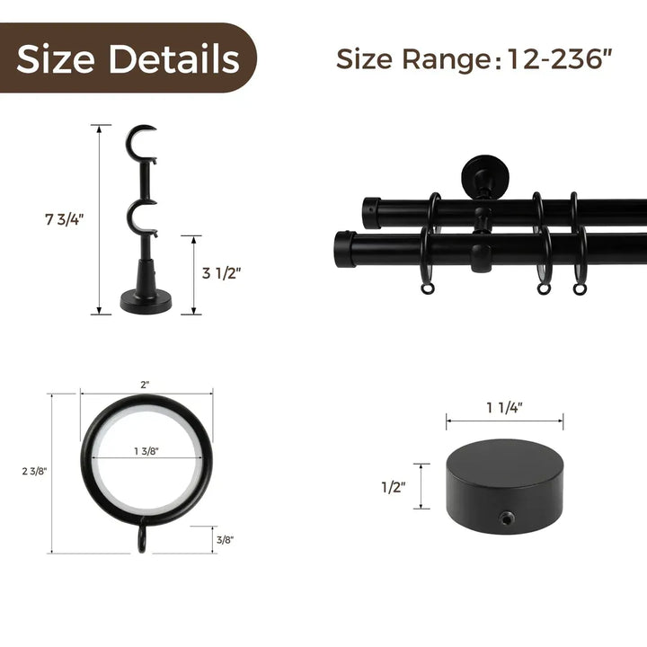 Smartview Double Window Curtain Rod