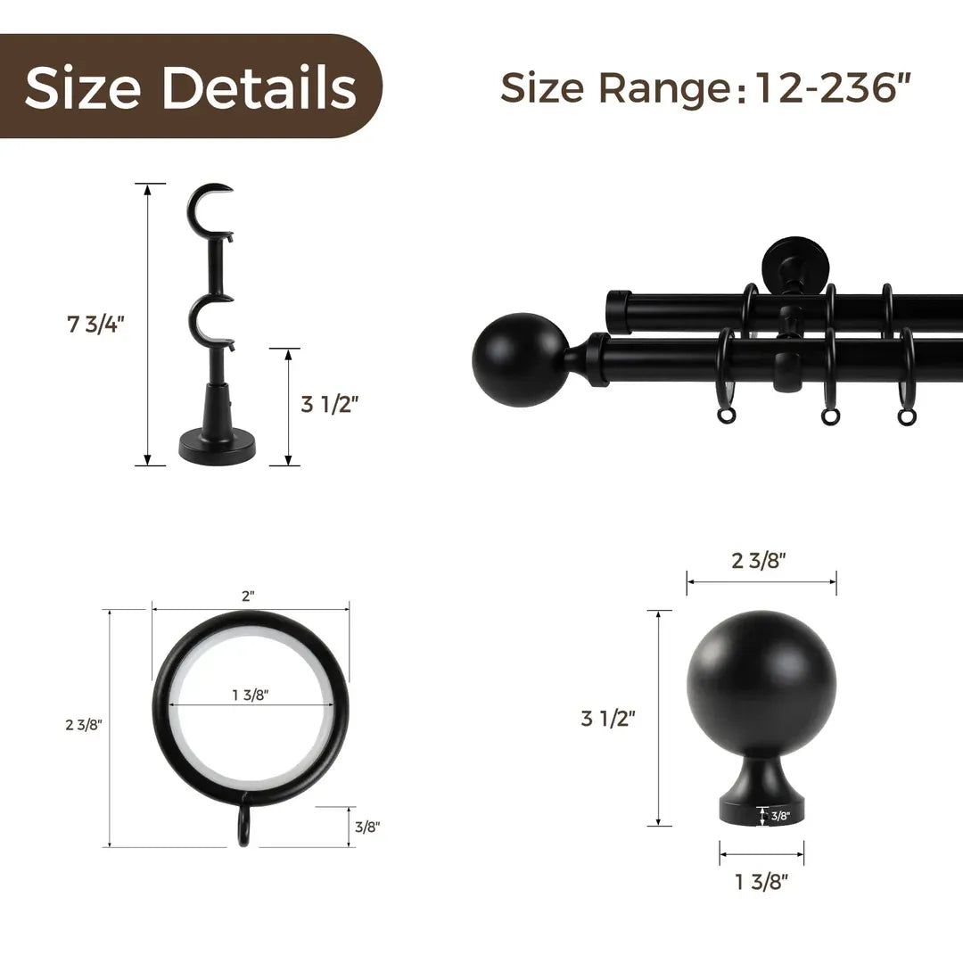 Smartview Double Window Curtain Rod