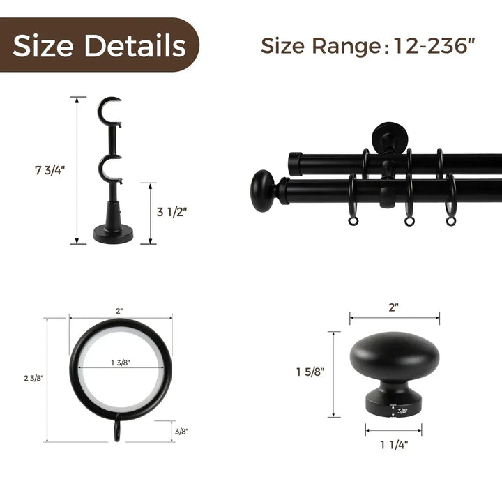 Smartview Double Window Curtain Rod