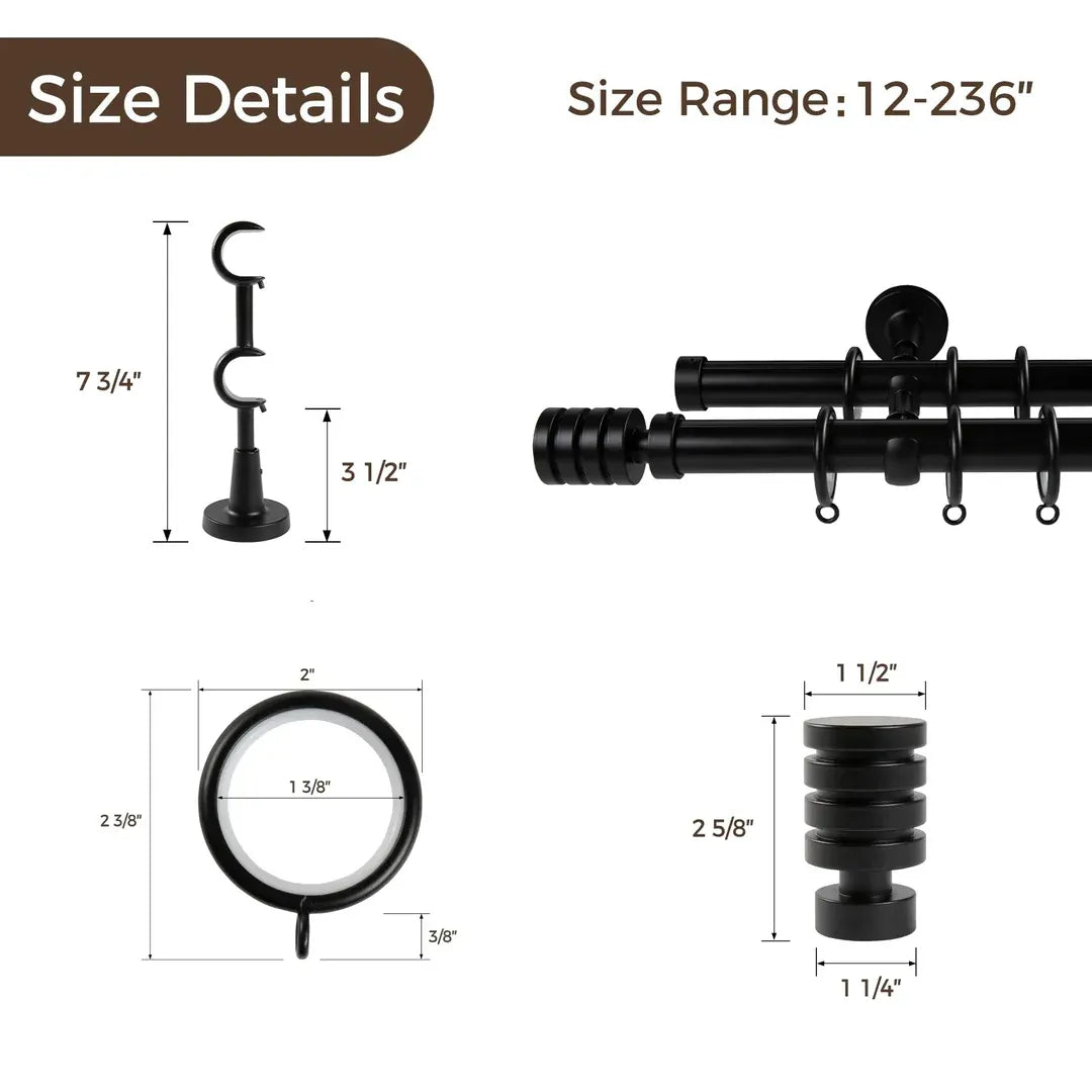 Smartview Double Window Curtain Rod
