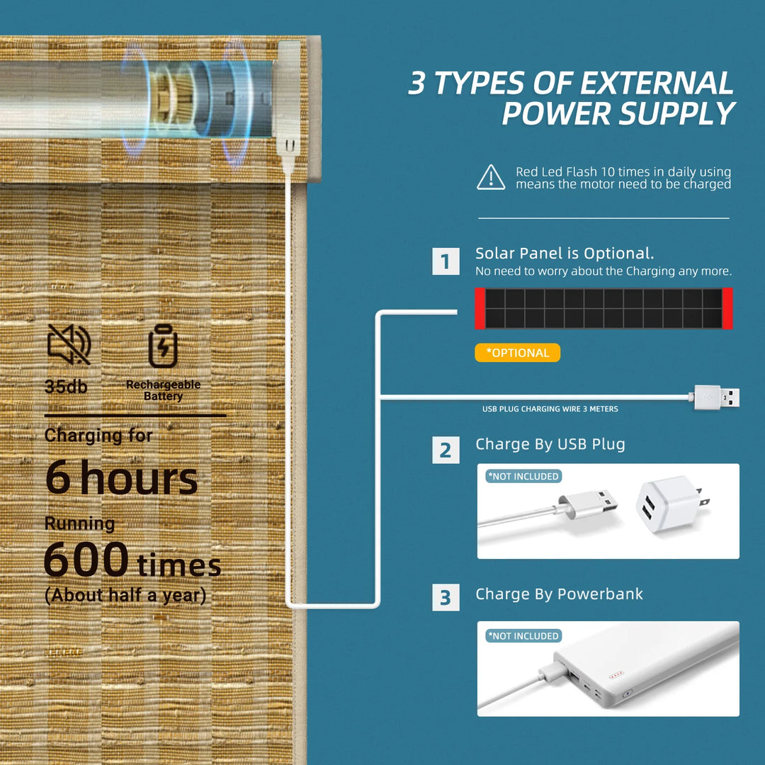 SmartView Cordless Natural Jute Bamboo Woven Shade - Natural