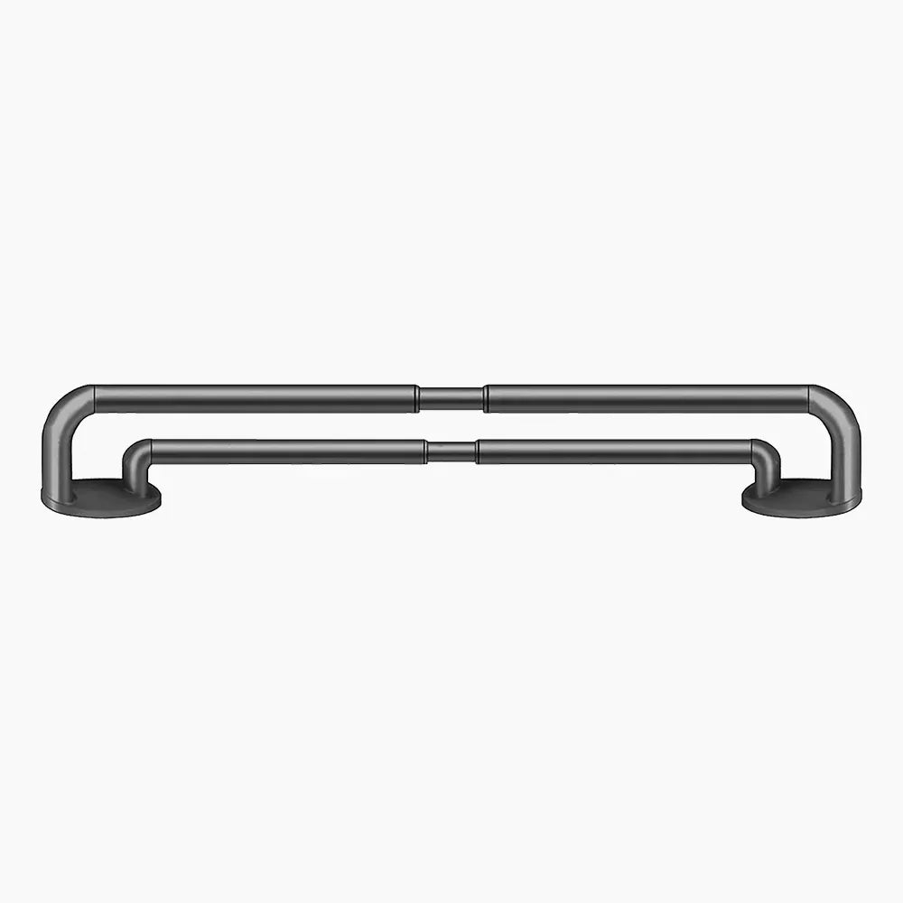 Smartview Adjustable Double Curtain Rod with Rings
