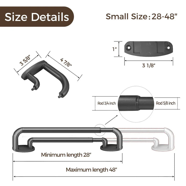 Smartview Adjustable Double Curtain Rod with Rings