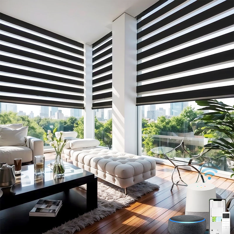 SmartView Zebra Shades 90% Blackout 75mm Astrid