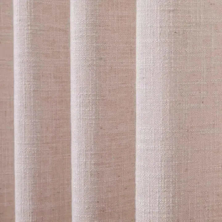 Textured fabric with horizontal stripes in beige and brown tones.