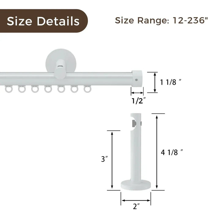 Smartview Single Traverse Curtain Rod