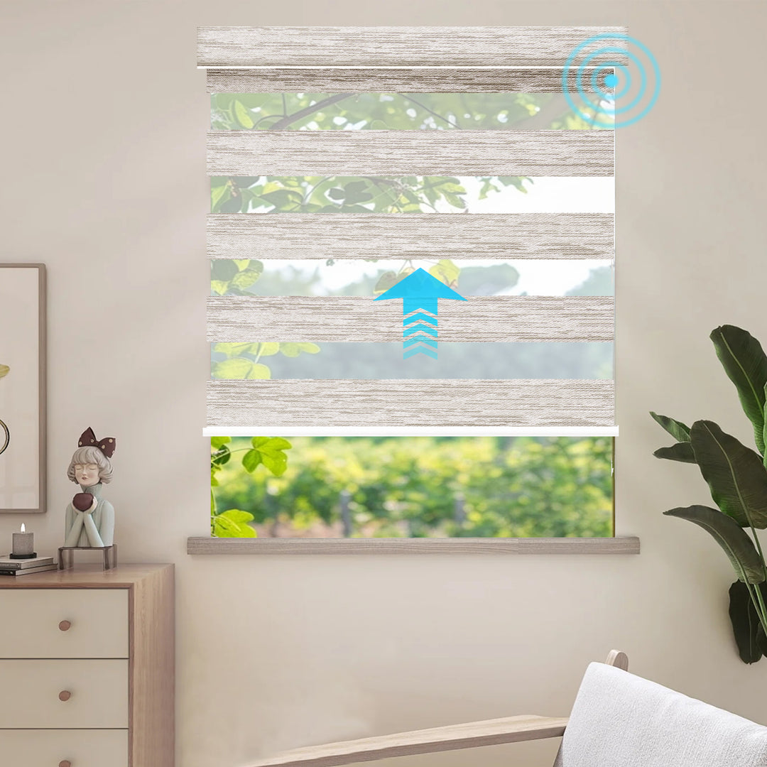 SmartView Zebra Shades 85% Blackout 75mm ingrid