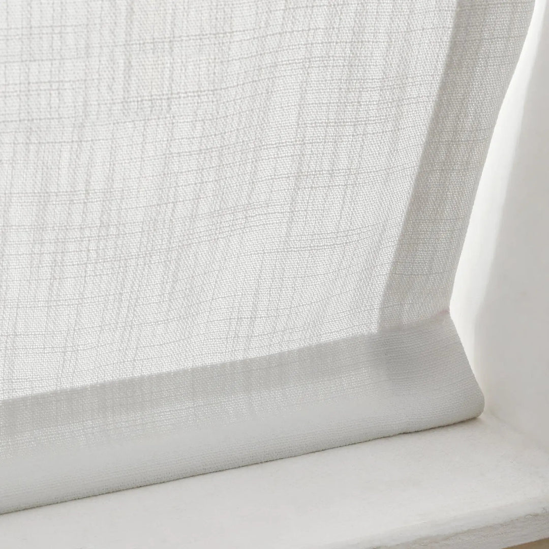SmartView Linen Blend Roman Shade Cordless - Wooden Headrail