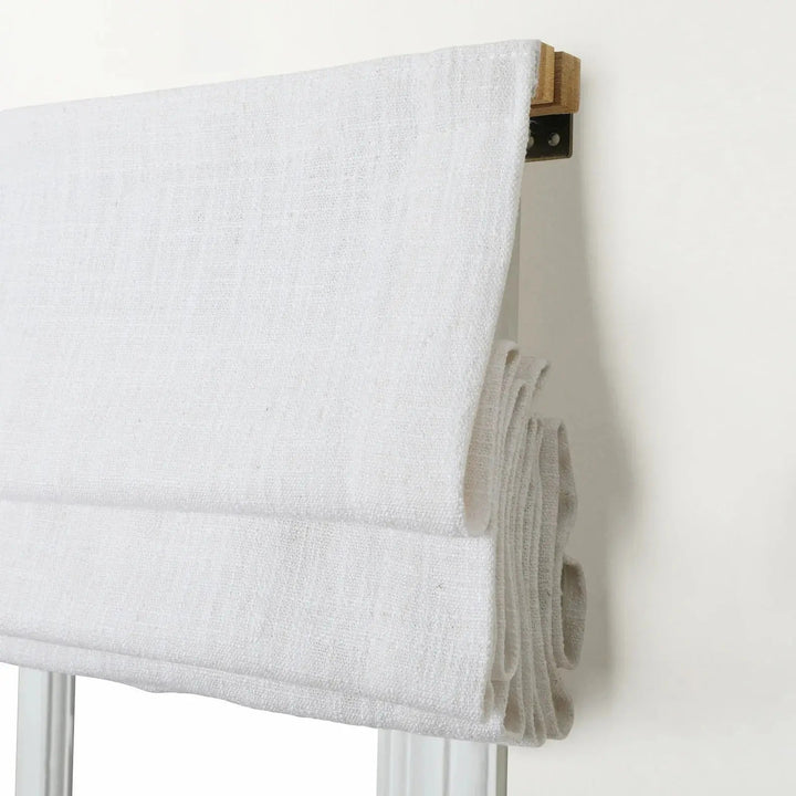 SmartView Linen Blend Roman Shade Cordless - Wooden Headrail