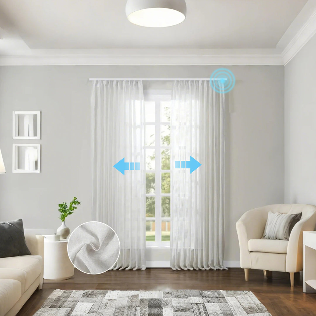 SmartView Motorized Linen Drapery Sheer