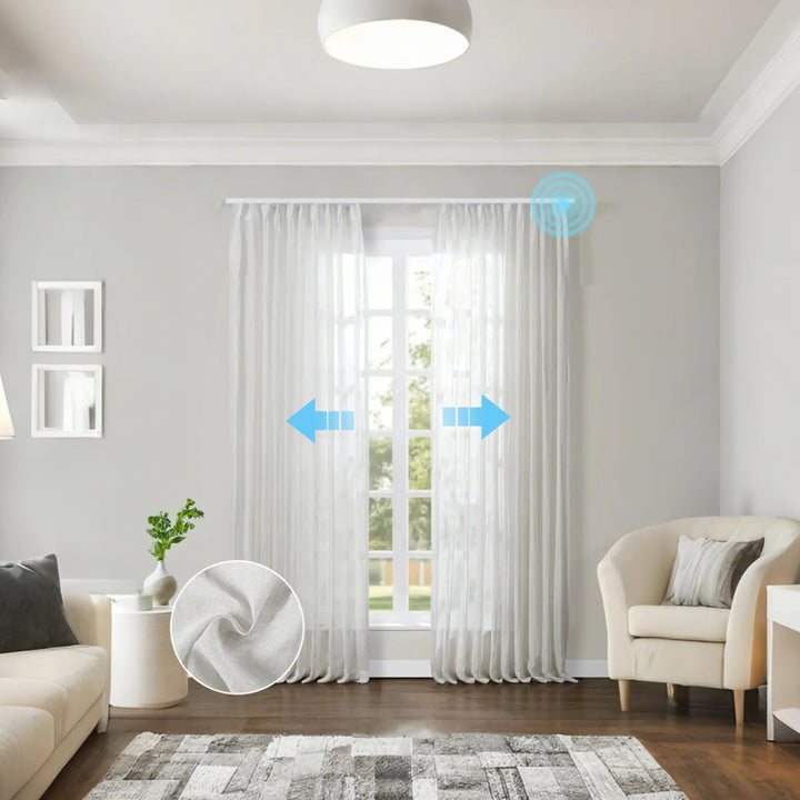 SmartView Motorized Linen Drapery Sheer