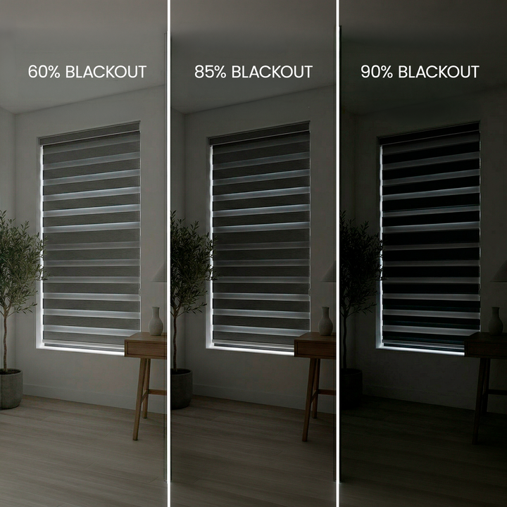 Zebra Shades 60% Blackout Translucent 75mm Eloise SmartView