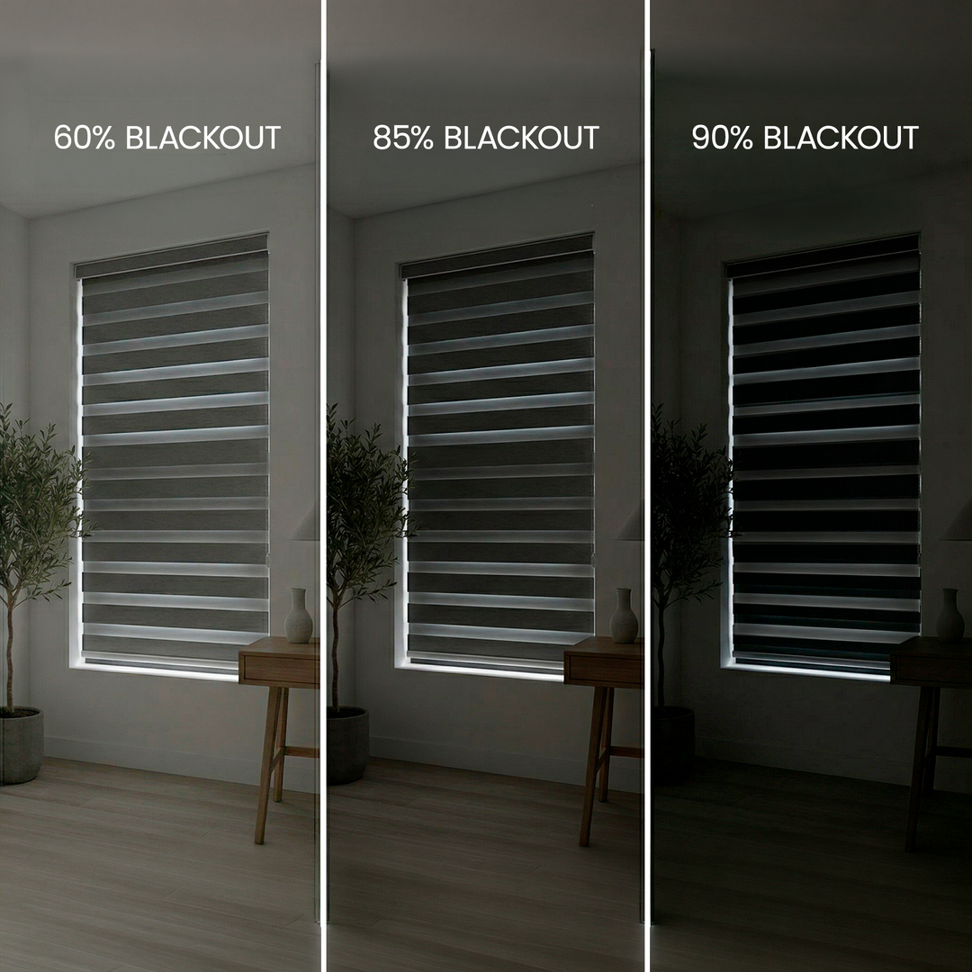 Zebra Shades 60% Blackout Translucent 75mm Eloise SmartView